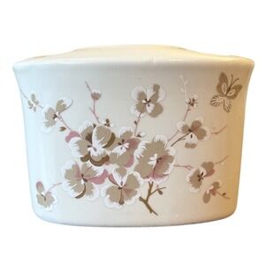 Vtg Cottage Ceramic‎ Butterfly Floral Japan Bathroom Toothbrush Holder Granny